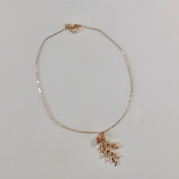 NEW Rose Gold Pinecone Pine Bough Pendant Necklace Nature Outdoors Trees - Picture 3 of 7